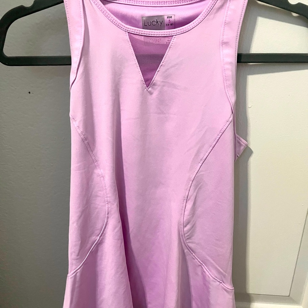 Lucky in Love Tennis Shirt - Women’s size S, new/never worn